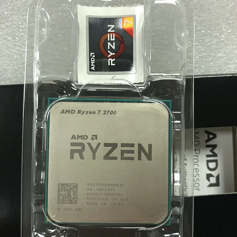 Процессор AMD Ryzen 7 2700 R7 2700 3,2 ГГц Восьмиядерный синтеидальный 16 м 65 Вт cpu Процессор YD2700BBM88AF Socket AM4