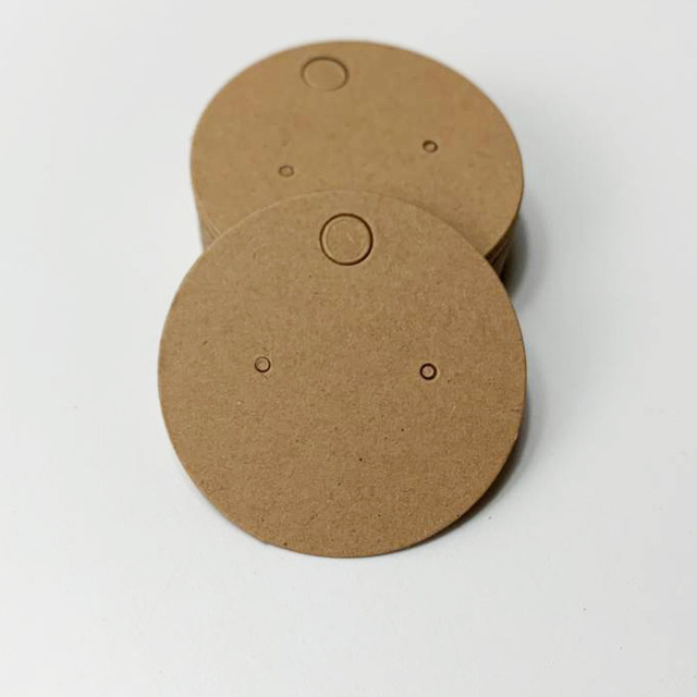 Necklace Earring Display Cards Solid Blank Karft Paper Cards Cardboard Hang Price Tag for Diy Jewelry Retail Packaging
