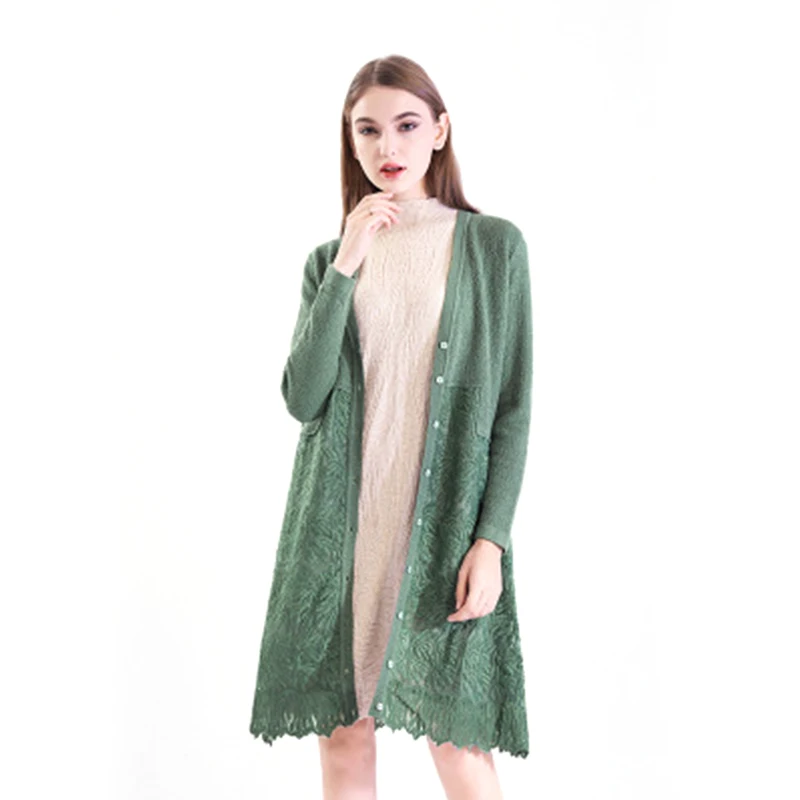 

Long Sleeve Women Hollow-Out Cardigans Knitted Sweater Loose Elegant Patchwork Sweaters Thin Coat Solid Slim Coat Women Clothes
