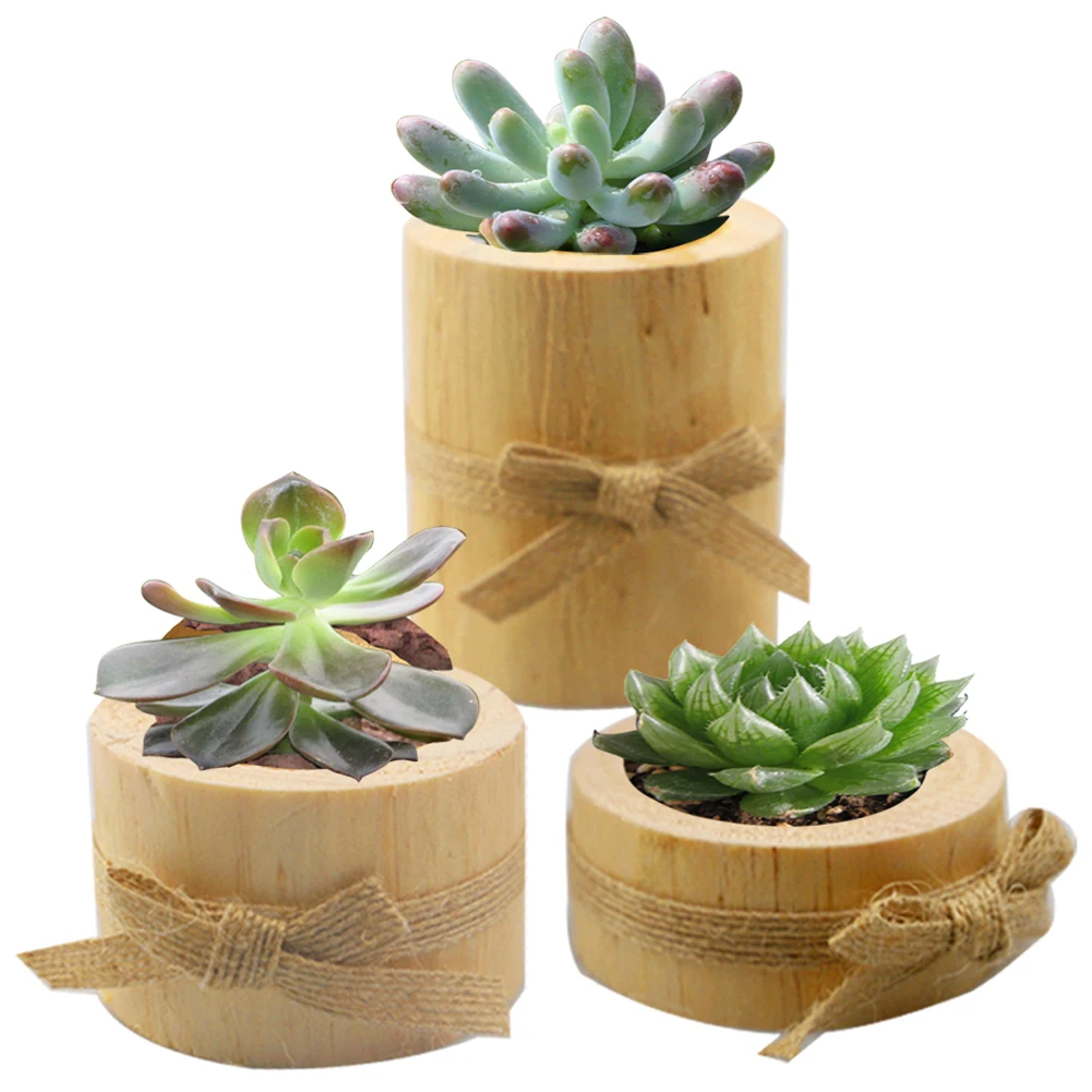 Wooden Flower Holder Potted Ornament Desktop Flowers Pine Candle Bonsai Container Garden Plant Pot Groot Flowerpot | Дом и сад