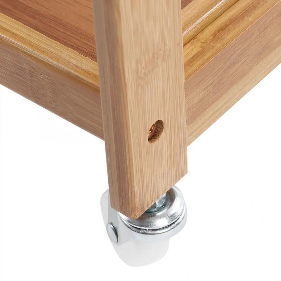 Бамбук 3 яруса кружевных Кухня стеллаж для хранения Сервировочная Тележка остров