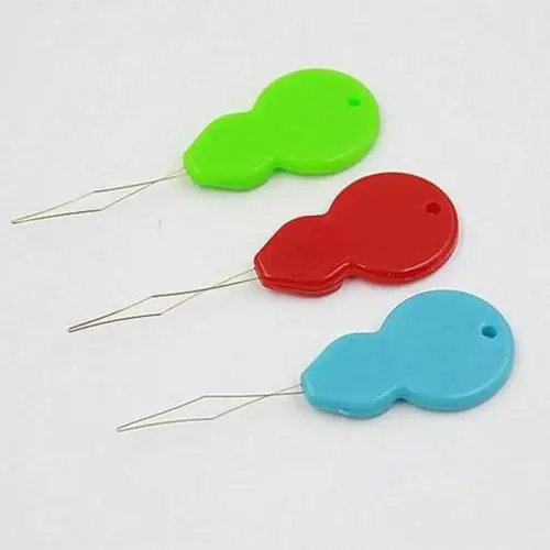 Random Color 10 шт. игольчатая линия легкая вставка Threader машина ручная швейная стежка ушковая игла легкое устройство - Цвет: Random Color