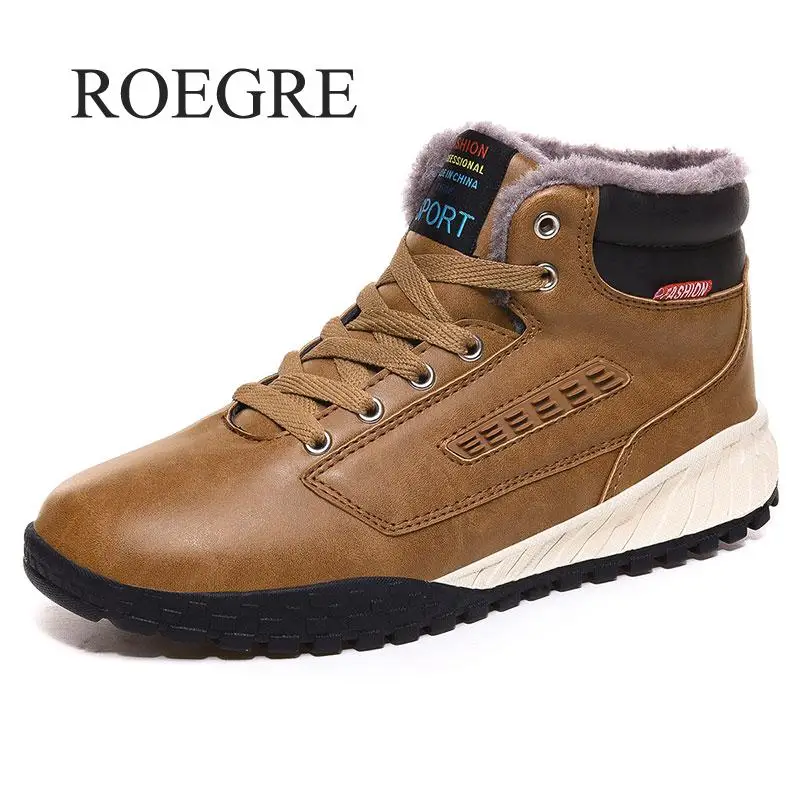 

2019 New Winter Warm Men Boots Outdoor Motorcycle Boots Casual Fashion Snow Boots Keep Warm Plush Work Boots Big Size 39-48