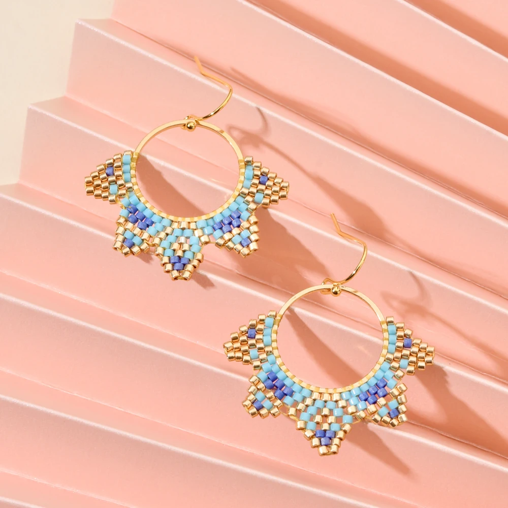 ZMZY Chic Bloom Flower Bohemian MIYUKI Beads Drop Earrings for Women Boho Handmade Cute Statement Jewelry Gifts Brincos - Image 4