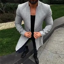 Мужские однотонные куртки, пальто, мужские осенние и зимние новые тренчи, длинная верхняя одежда, умное пальто на пуговицах, пальто chaqueta hombre