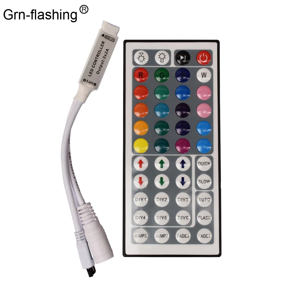 buy 44 keys RGB IR Remote Controller Max DC5 24V 6A LED strip wiress Controller r For 2835 3528 5050 RGB LED Strip