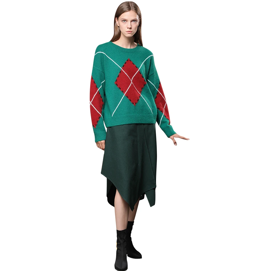 RONGFANGZI Inner Mongolian Cashmere Sweater Women Pullover Round Neck Dropped Shoulders Winter Thick 12 Gauge Knit in SlavaStore