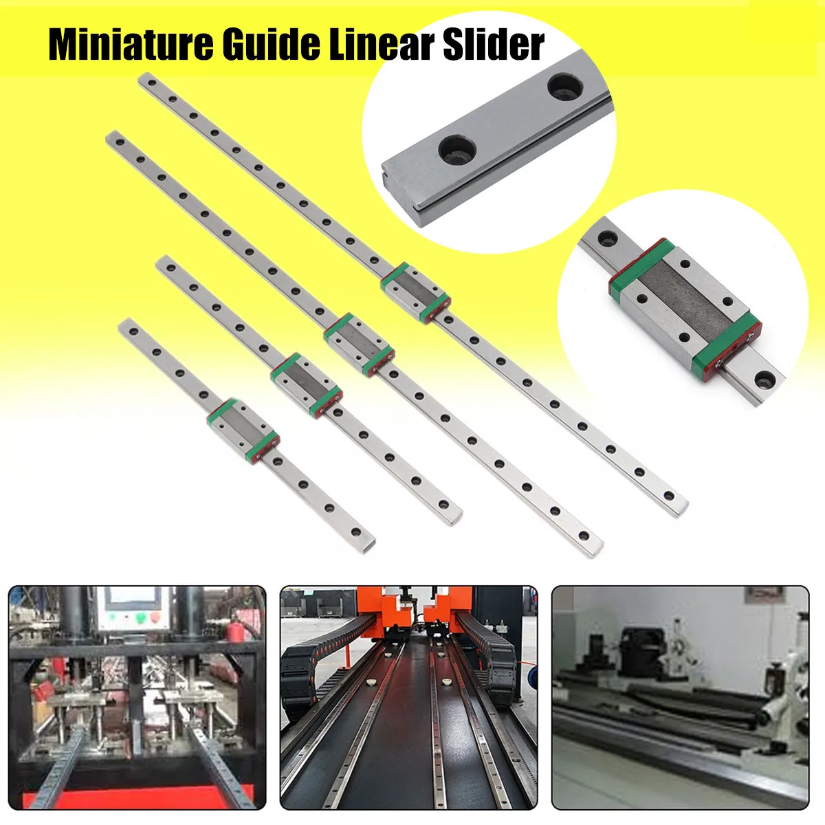 Precision Mini Linear Rail Guide MGN12 300mm Linear Rail Guide with 2pcs MGN12B Slide Carriage Blocks for 3D Printer CNC Machine