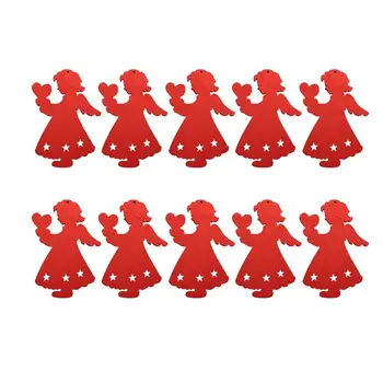 

10pcs Hanging Decors Angel Decorative Wooden Exquisite Pendents Decor Hanging Ornaments for Christmas Party