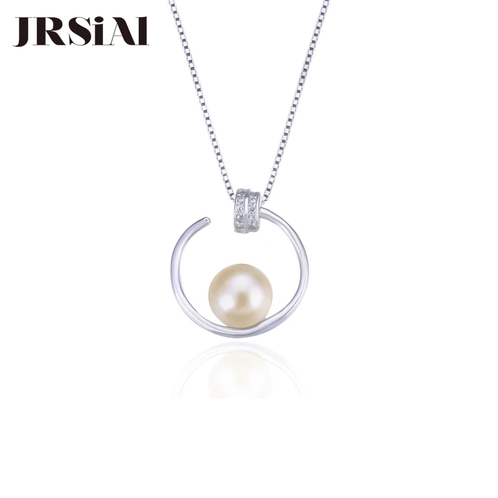 

JRSIAL 925 Sterling Silver Zircon Bead Pendant Creative Simple Personality Necklace Clavicle Chain Pearl Pendant JRP0058