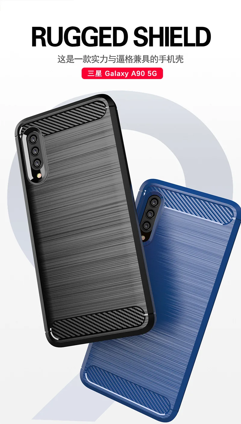 Для samsung Galaxy A90 5G чехол из мягкого углеродного волокна противоударный бампер полная Защита силиконовый чехол для Galaxy A90 5G