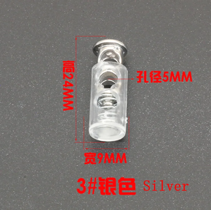3 silver 100 шт 19 различных видов красочных пластиковых шаров Блокировка шнура пружинный фиксатор амортизационный шнур K-358 - Цвет: 3 silver