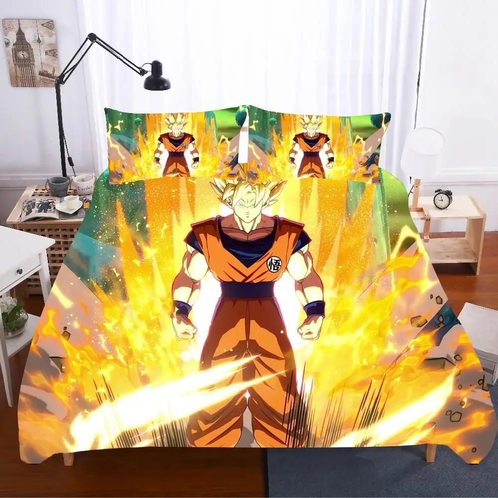 Домашний текстиль постельное белье Dragon Ball Ropa De Cama Kid Sabanas 3d комплект постельного белья королевского размера Nevresim Takimlari Cat постельное белье поплин