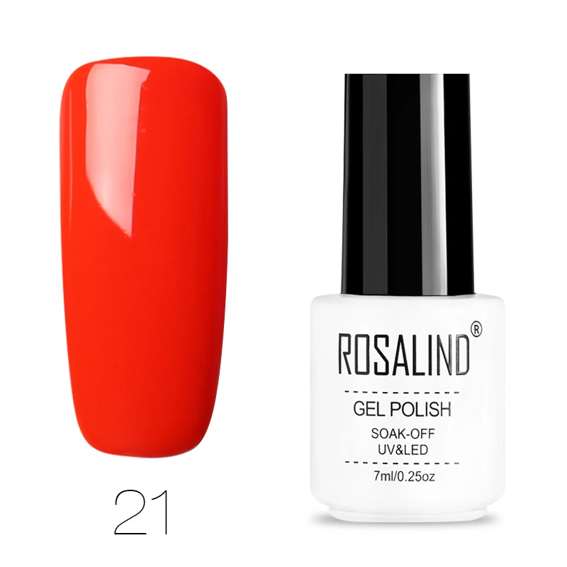 21 ROSALIND Гель-лак для ногтей все для маникюра Полупостоянный Vernis верхнее покрытие УФ светодиодный Гель-лак впитываемый для ногтей художественный Гель-лак для ногтей - Цвет: 21