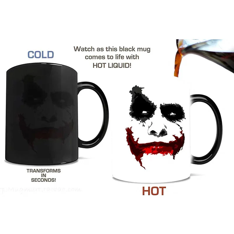 Новая керамическая кофейная кружка 350 мл кружка Джокер холодное и горячее изменение тепла кружки волшебный клоун Термочувствительная чашка для чая и молока креативные подарки