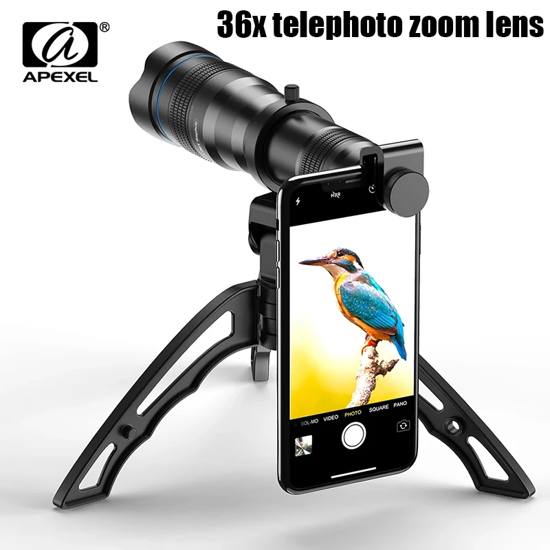 APEXEL 36x telephoto zoom lens HD Optional monocular selfie tripod for ...