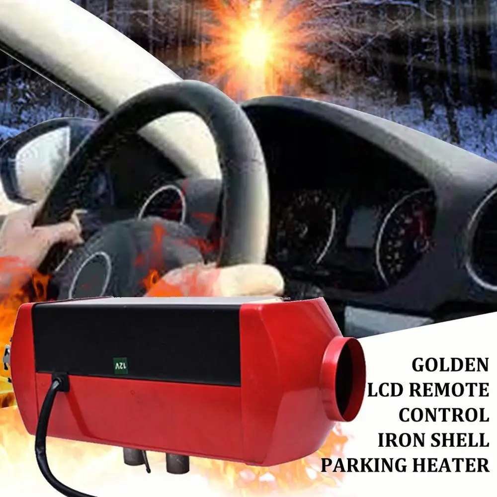red black cover 24V 5000W Portable One Machine Lcd Remote Control Red Parking Fuel Air Heater Multifunction Economical - Цвет: red black cover