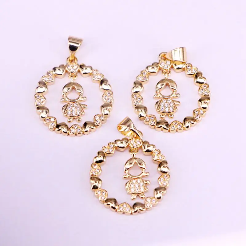 Pendants 10 шт, 20 мм, золото, Цвет Micro подвеска Pave талисман с прозрачными CZ кубический цирконий малыш подвески для девушки с кулоном в Цепочки и ожерелья - Окраска металла: Pendants