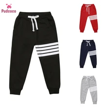 Pudcoco/зимние теплые леггинсы для девочек ясельного возраста; свободные осенние однотонные штаны в полоску с эластичной резинкой на талии для мальчиков; От 1 до 7 лет одежда; 4 цвета