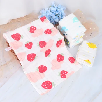 

6 layers Newborn Baby Infant Cartoon Face Hand Bathing Towel Bibs Feeding Square Towels Handkerchief 100% Cotton Gauze Towel