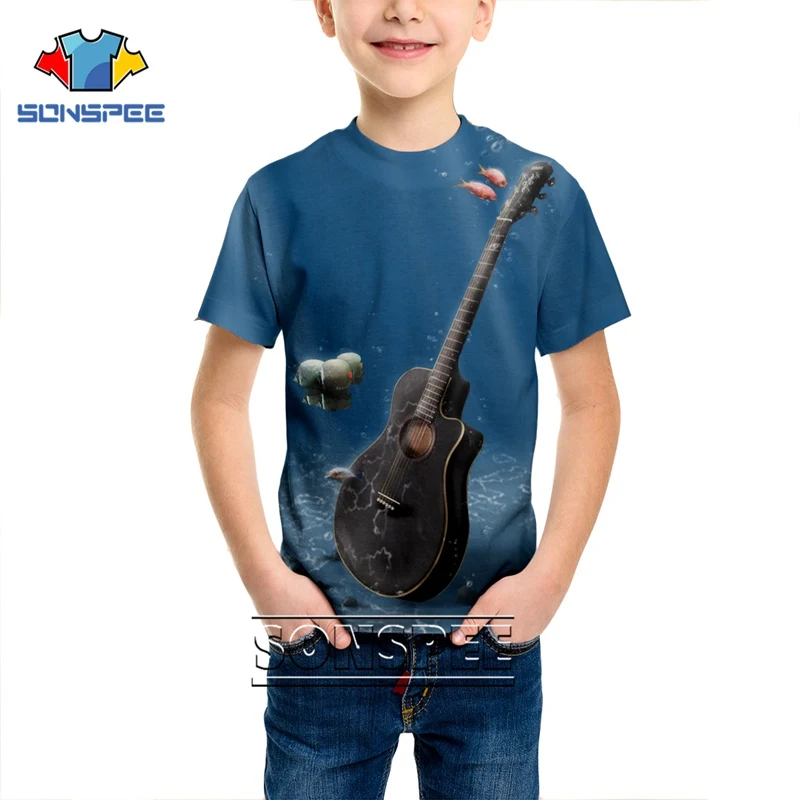 Футболка мужская футболка с 3d принтом аниме для мужчин футболки с гитарой, бас, музыка, Harajuku, Детские рубашки детская футболка модная футболка с короткими рукавами - Цвет: 07