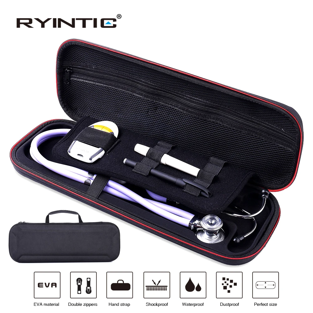 Multifunction Top Stethoscope Hard Carrying Bag Case For 3M Littmann Classic III MDF ADC Omron Mesh