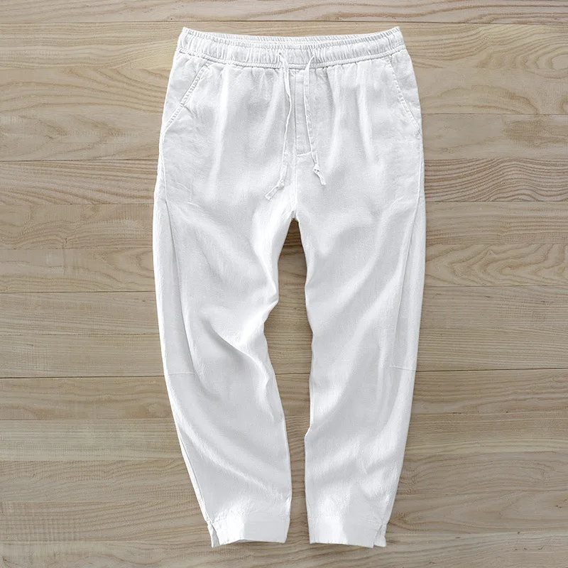 

7404 Pure Linen Casual Loose Pants Support