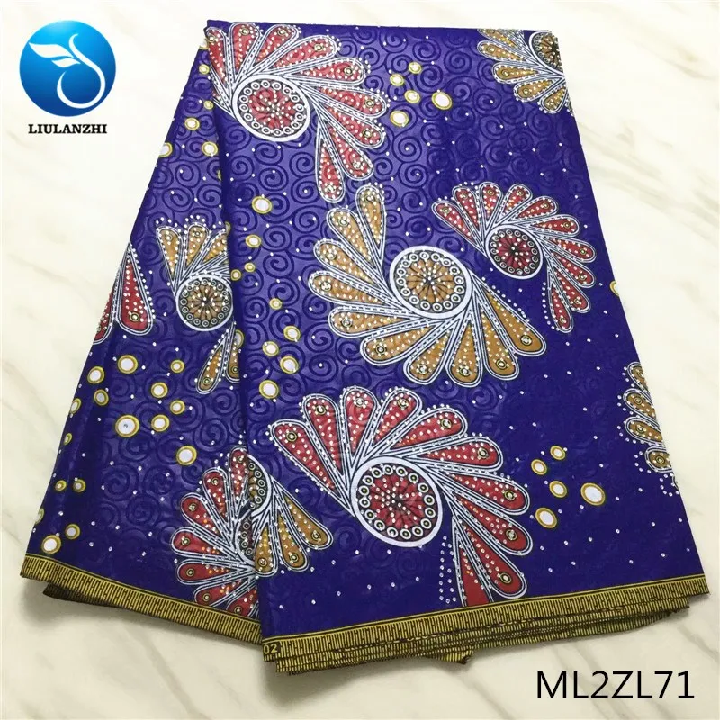 Воск liulanzhi африканская ткань дизайн настоящая вощеная ткань Анкара с камнями Хлопок Батик Ткань 6 ярдов ML2ZL65-ML2ZL74