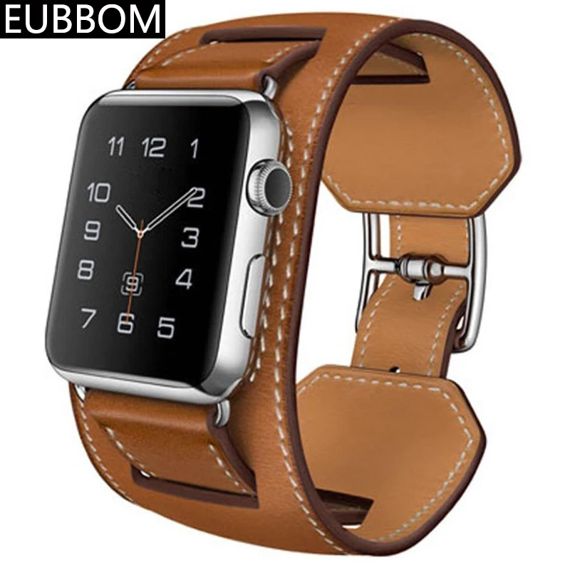 

Designer's latest design Genuine Leather Cuff Strap For apple watch band 38/40/42/44mm for iwatch Series 1 2 3 4 bracelet