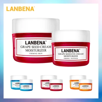 

LANBENA Face Eye Cream Hyaluronic Acid Moisturizing Vitamin C Whitening Grape Seed Anti Aging Serum Acne Treatment Firming 2PCS