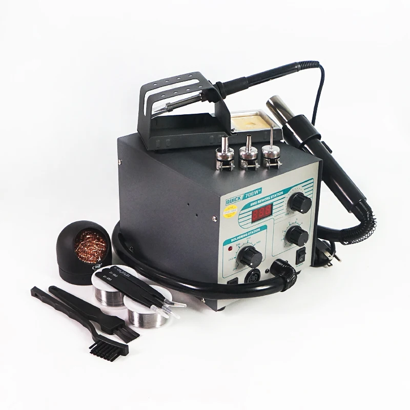 

QUICK 706W+ Digital Display Hot Air Soldering Iron Anti-Static Temperature Rework Station BGA Rework Repair Tools