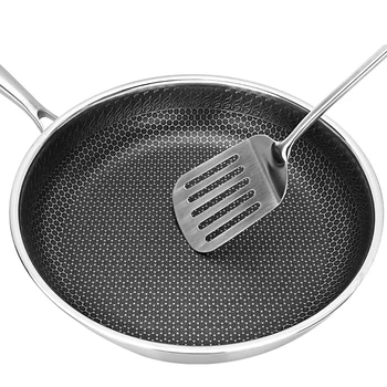 

Stainless Steel Skillet - Nonstick Fry Pan - Induction Compatible - Multipurpose Cookware Use for Home Kitchen or Restaurant