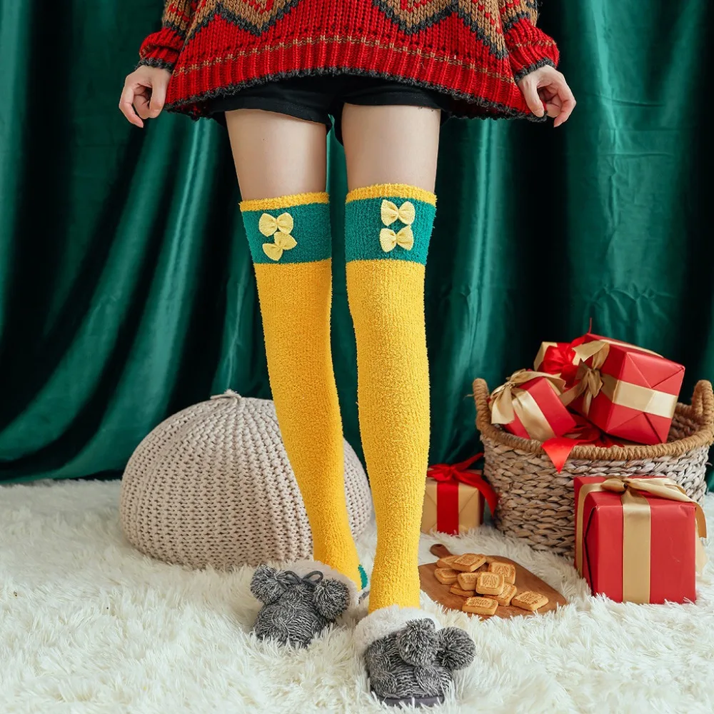 Fashion Women Unisex Casual Christmas Printed Long stockings Socks for girl teens cycling winter  (37)