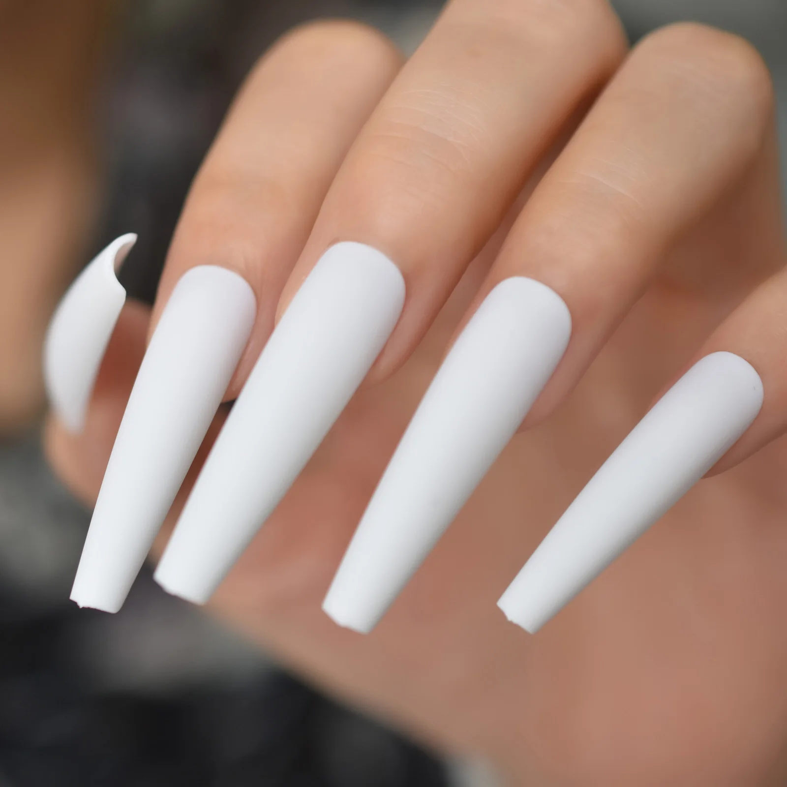 Coffin White Nails With Designprivacy - ug06o6q