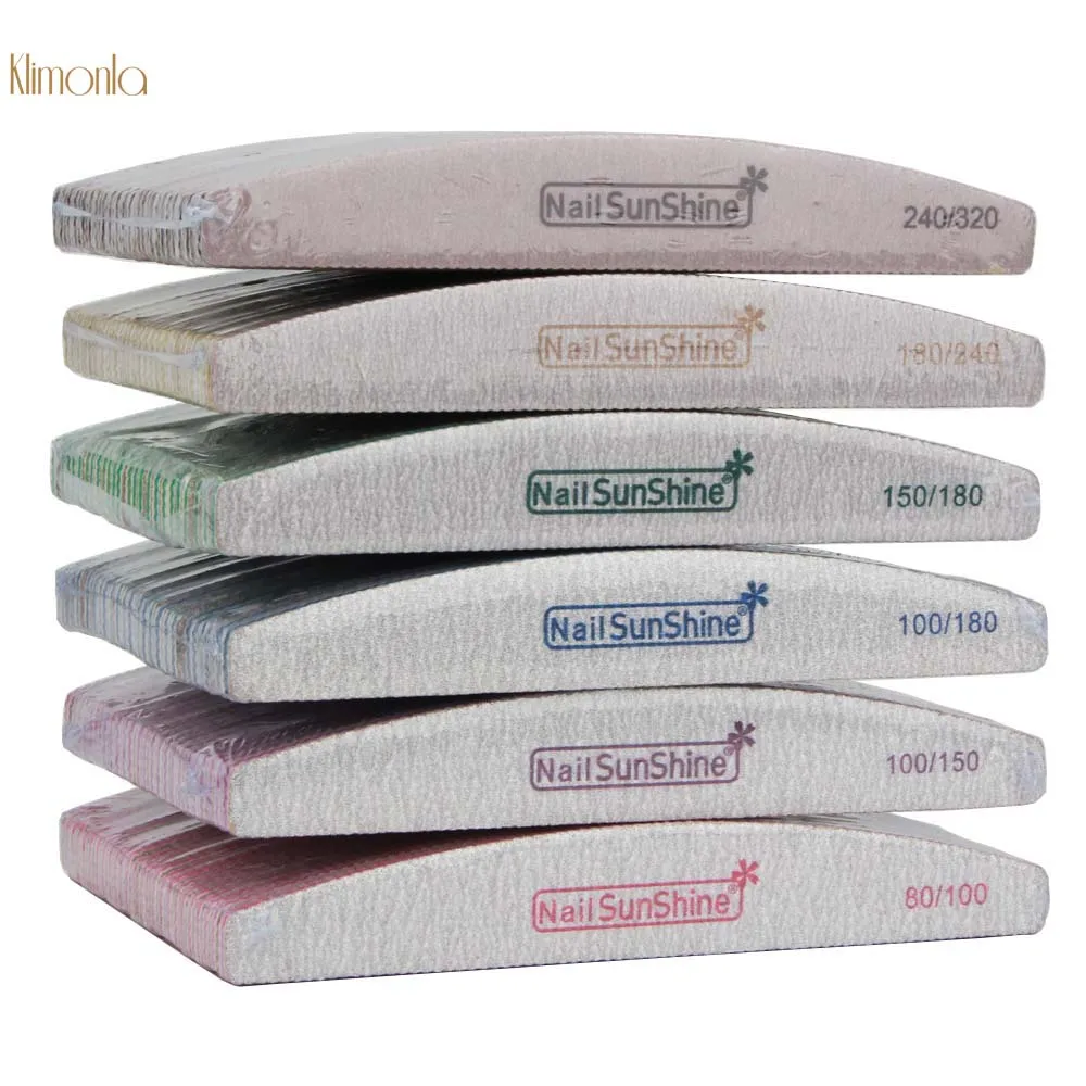 

50Pcs/Lot Mixing Professional Nail File Half Moon Design Sanding Buffers Beauty Care Pedicure And Manicure Art Tools Supplier