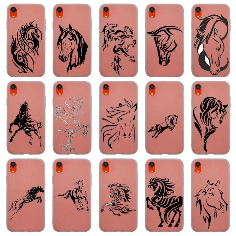 

the running horse Matte Silicon Transparent TPU Case For iPhone 11 Pro Xs Max X Xr 8 7 6S Plus 5S SE Silicone Cover Case