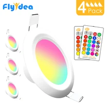 Тип круглый светильник Встраиваемая лампа 7 Вт RGB+ белый точечный свет 220 в 230 в 240 В Диммируемый Светильник для спальни кухни