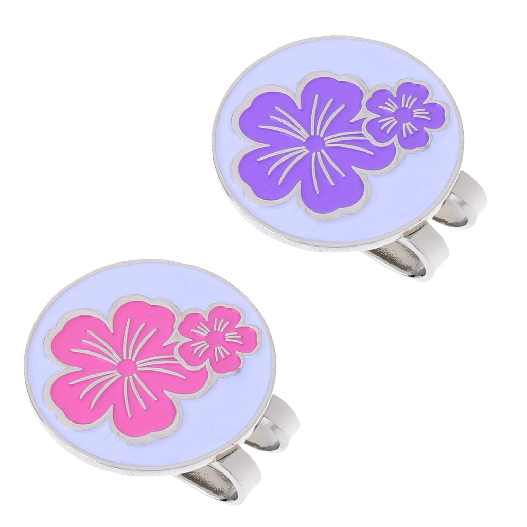 2 Pack Golf Ball Marker with Detachable Hat Clip Brooch Training Aids Golfer Gift Club Giveaways Souvenir