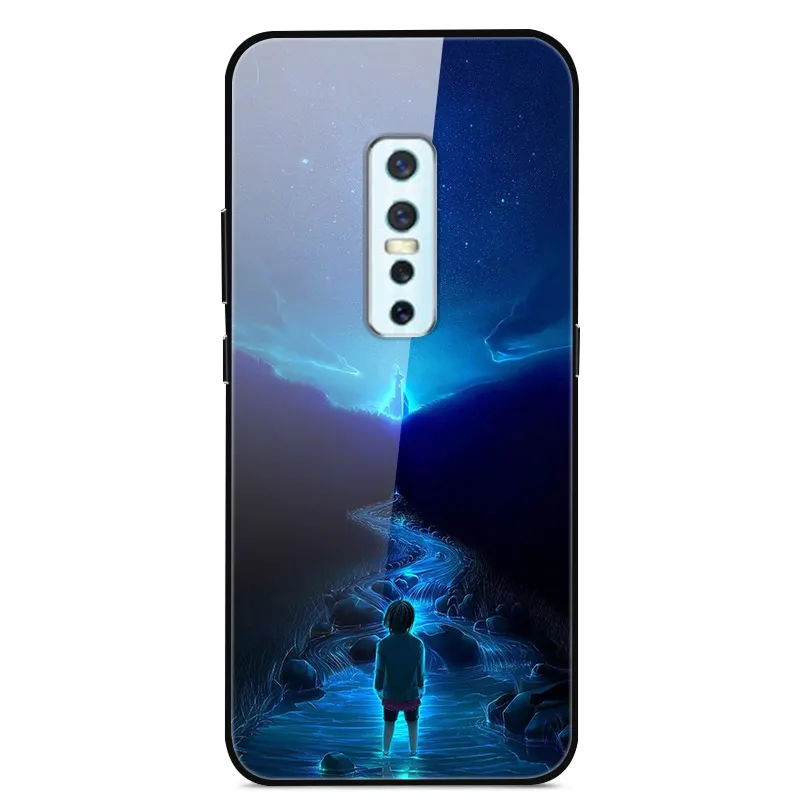 ДЛЯ Vivo V17 Pro Чехол закаленное стекло планета Космос крышка стеклянная задняя крышка для Vivo V17 Pro Coque оболочка для Vivo V17Pro V17 Pro - Цвет: 01