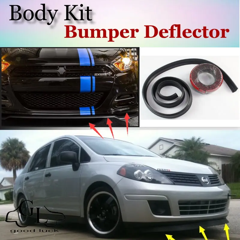 Дефлектор губ на бампер для Nissan Tiida Versa Dodge Trazo передний спойлер юбка TopGear Friends