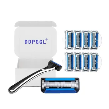 

DDPGGL Men Furious 5 Safety Razor Blade for Men 5 Layer Razor Replaceable Blade for Mach 5 Body Wash Facial Shaving