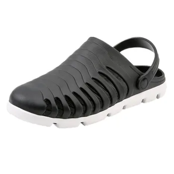 

2020 New Arrival Men's Summer Shoes Men Slippers Breathable Non-slip Mules Male Garden Shoes Breathable Hole Shoes#120