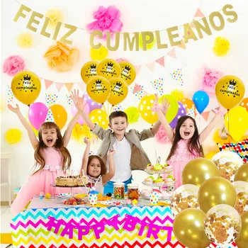 

Besegad 24PCS Feliz Cumpleanos Birthday Party Decoration Set with Banners Round Curtains Balloons for Kids Adults Party Supplies