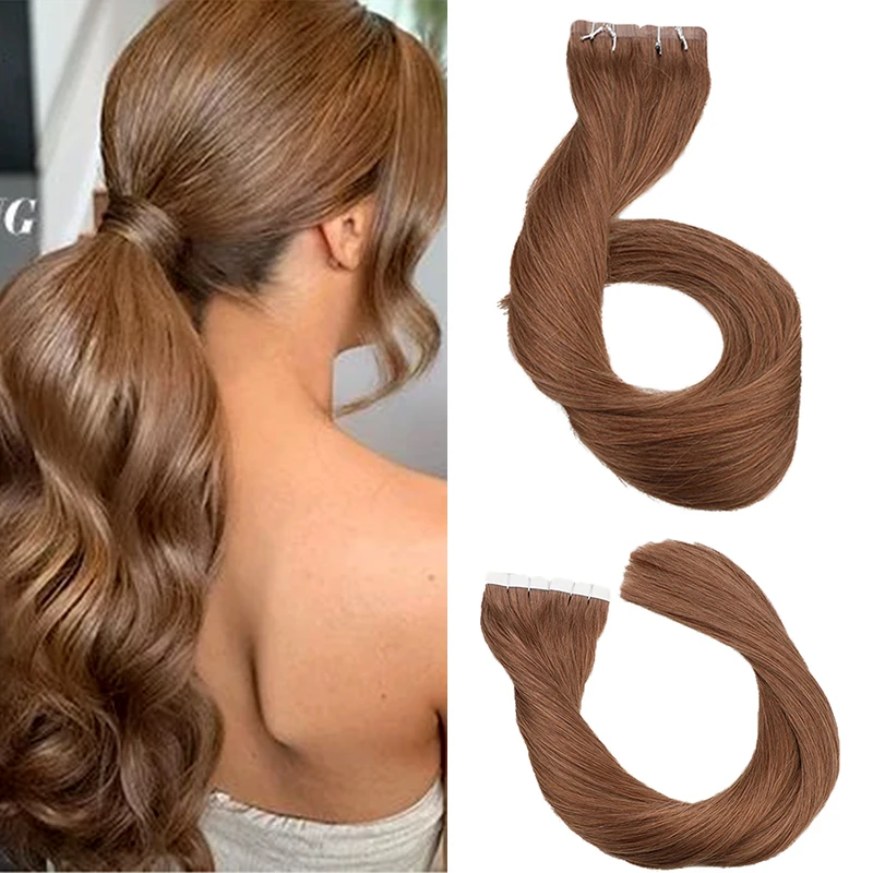 Sindra Human Hair Extensions Straight On Adhesive Invisible tape in human hair extensions PU Weft tape hair extensions (2)