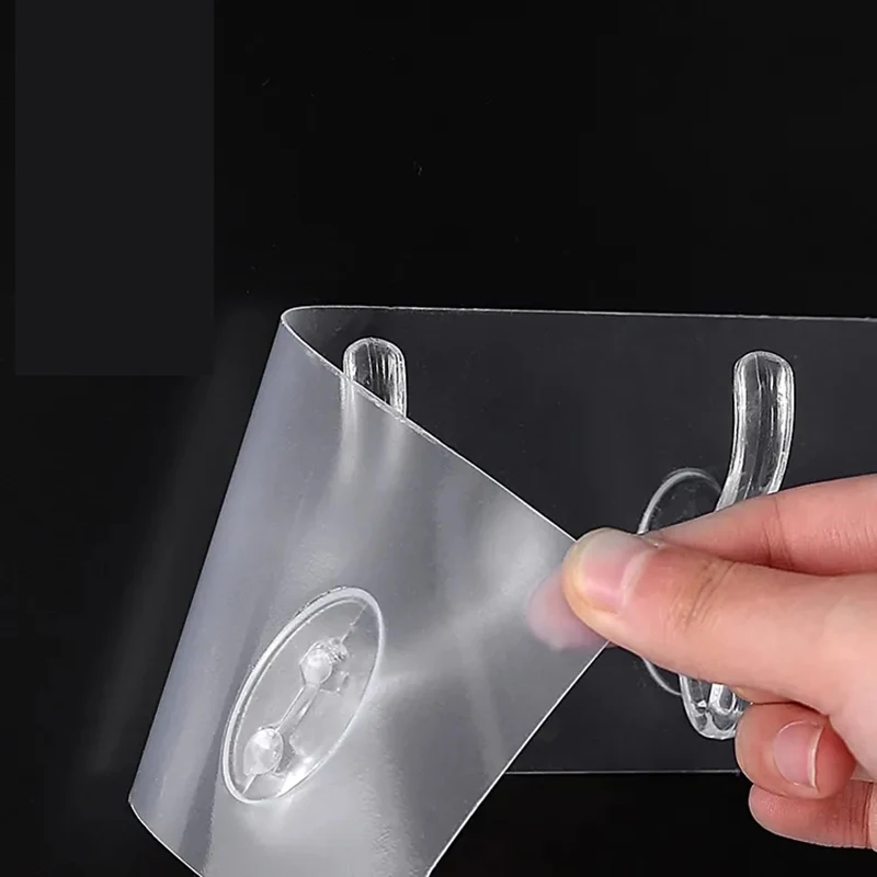 Wall Mount Hooks Multi Purpose Hooks Kitchen Hooks Wall Organizer Hook 3/6 Row Multifunction Transparent Hooks Hat Clothes Coat Hanger Towel Holder Door Hook Kitchen Bathroom Home Storage Tools