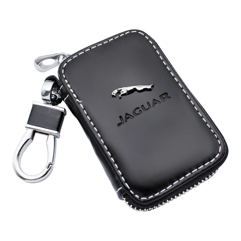 Cartera de cuero genuino para llaves de coche, funda de varias llaves, a la moda, para Jaguar XF, XE, XJ, f-pace, x-type, S, tipo F, e-pace, XK