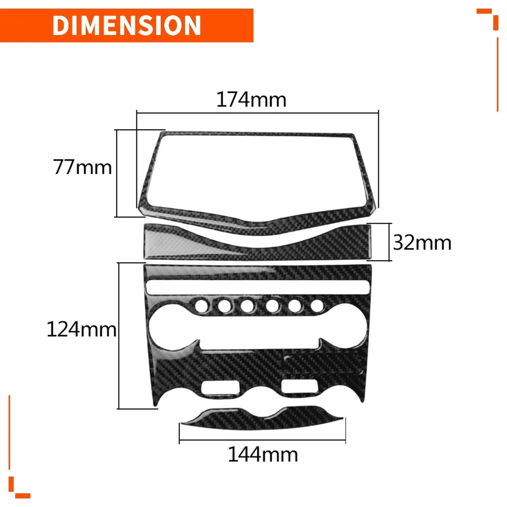 Carbon Sticker Sticker Navigation Radio Console Gear Shift Cupholder Cover Trim Set Car Accessories For Nissan 370z z34 2009-on