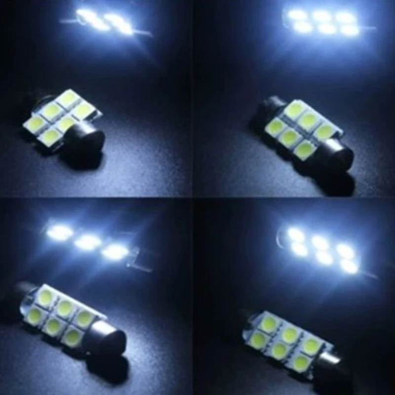 5050 6 SMD автомобильный фестонный 31 мм 36 мм/39 мм/41 мм белый 12V C5W Автомобильный светодиодный Чтения Купол лицензии лампа светильник с can-bus