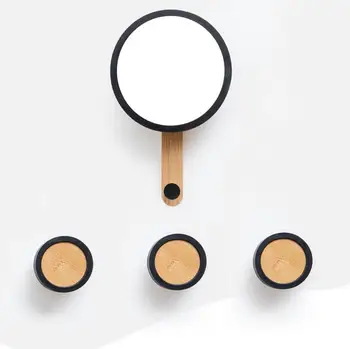 

LCH Nordic Style Real Wood Clothes Hook Keys holder Cupboard Handle Door Pull Handles Brass Color Entryway Wood Hook entryway