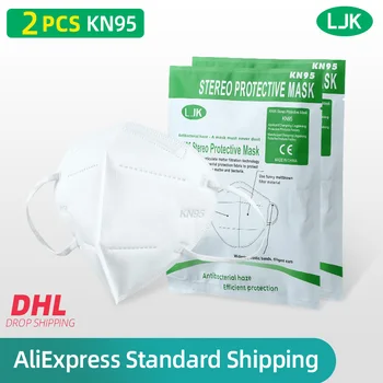 

2 Pcs Disposable Mask Dustproof Anti-fog Breathable Mouth Face Masks Protective Mask 95% Filtration Respirator Masks